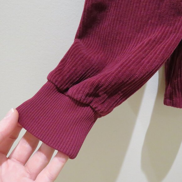 SEZANE Josie Sweatshirt Top Plum Corduroy Size Small Boho Romantic Cottage Trad - Picture 6 of 15